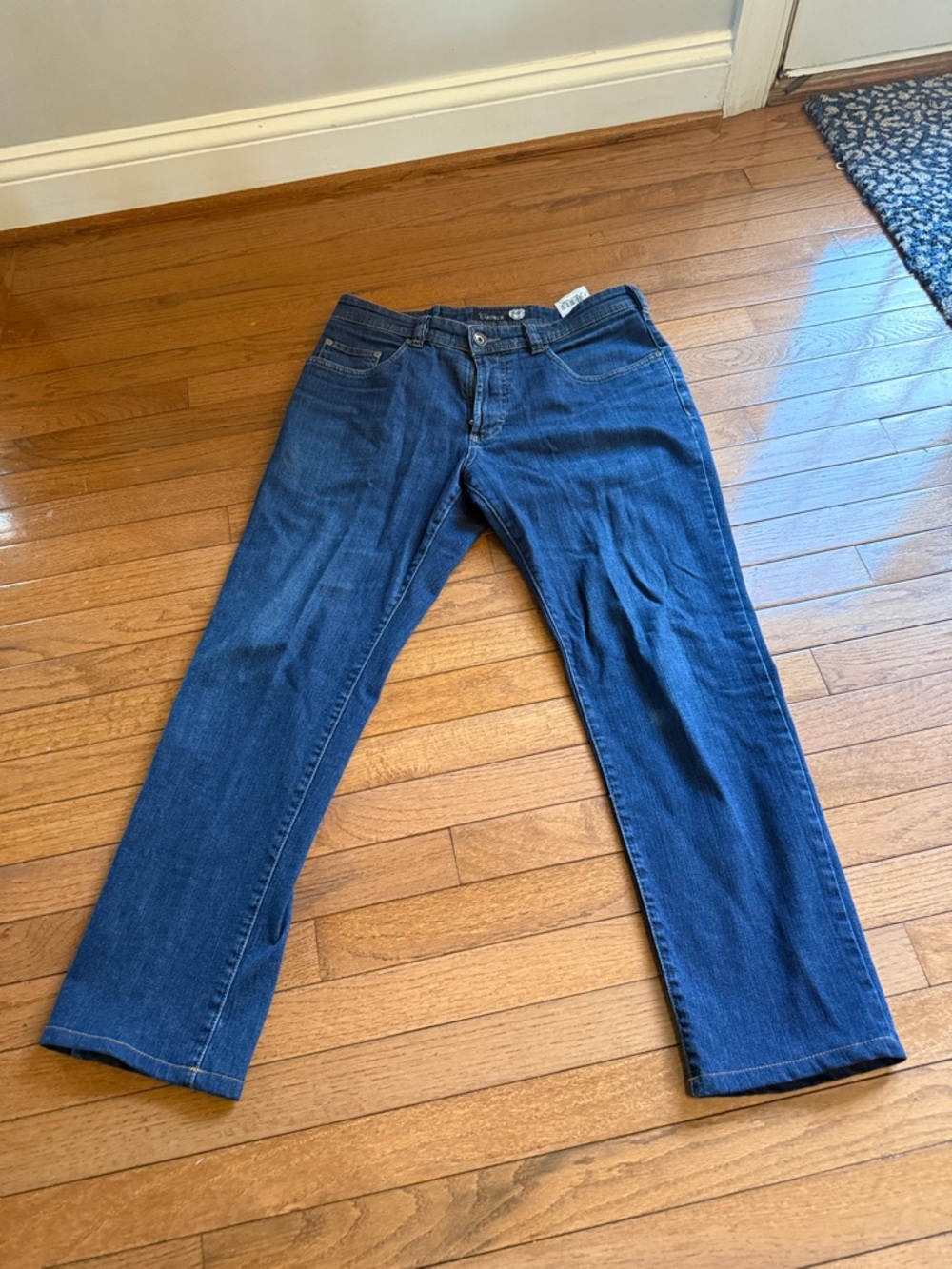 Men's Dark Blue Straight-Leg Jeans